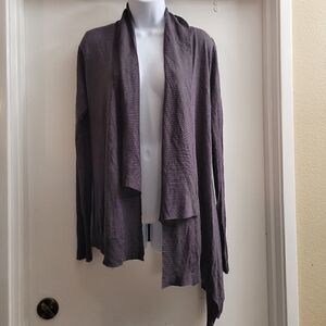 Babakul Danielle asymmetrical knit charcoal cardigan